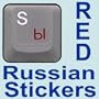 Russian Ukrainian QWERTY Laminated Transparent Keyboard Stickers for All PC & Laptops with Red Lettering