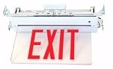 Fulham 10986 - FHEX26-W-S-R-C-EM 5 watt 120/277 volt LED Clear / Red Edge-Lit Exit Light