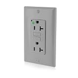 20-Amp, 125-Volt, Hospital Grade Slim GFCI Duplex Receptacle, Wallplate Included, Gray, N7899-HGG