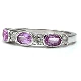 1 1/4 Carat Diamond & Pink Sapphire 14k White Gold Ring