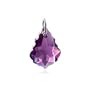 Made with Swarovski Elements� Baroque Shape Multi faceted Amethyst Crystal.925 Sterling Silver Drop 25mm x 12mm Pendant