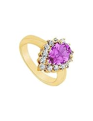 Amethyst and Diamond Ring 14K Yellow Gold - 1.50 CT TGW