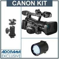 Canon XF-305 High Definition Pro Camcorder - Bundle - with Switronix TL 50 30w Dimmerable DC Powered LED Light, Bescor SA-1 Universal Swivel Shoe Mount Adaptor