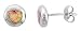 Sterling Silver, Synthetic Pink Opal Heart Inlay Flat ball Studs, 3/8 (9 mm) Diameter