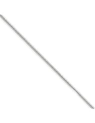 14k White Gold 10in .90mm Round Snake Anklet Chain. Metal Wt- 2.39g