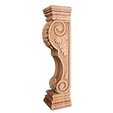 Jeffrey Alexander Acanthus Mantel Column (FCORB-RW) 8 x 8 x 36, Rubberwood