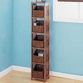5 TIER CD DVD RACK WITH BASKETS by Organize It All