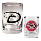Arizona Diamondbacks Rocks Glass and Square Shot Glass Set  (Primary Logo)