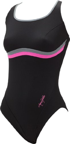 Aqua Sphere Women's Nazca Swimsuit, Black/Pink, 38 On Sale
