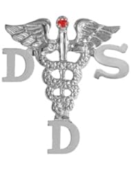 NursingPin - Doctor of Dental Surgery DDS Lapel Pin with Ruby in Silver