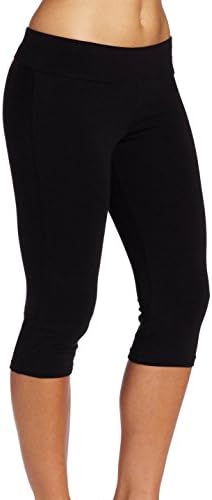 Ladyhers Women's Audel Cotton Leggings Yoga Capris Solid Color Medium Black