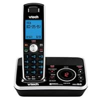 VTech Dect 6.0 Expandable Cordless Phone System (DS6221) with Answering Machine, 1 Handset - Black