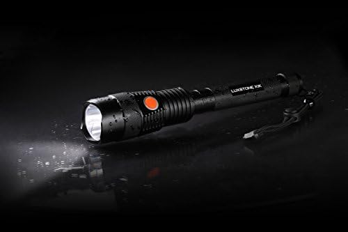 LuxStone X1K Lumen Rechargeable LED Flashlight - Waterproof 1,000-Lumen Tactical Flashlight with 5 Operating Modes, 300 Meter Range, USB Power Charging Bank &amp; More