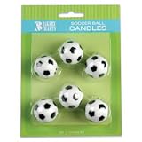 6 pc Soccer Ball Birthday Cake Candles