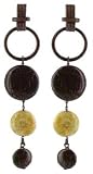 LAST BARRIER Earrings post with 3 round drop dangle