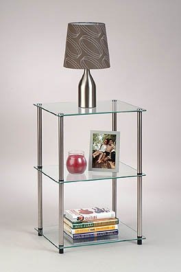 Convenience Concepts, Inc. 157003 Classic Glass-3 Tier Glass End/Lamp Table
