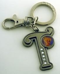 Tinker Bell Letter T Pewter Key Chain