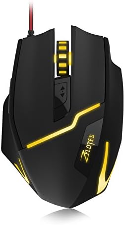 Soonbuy ZELOTES Gaming Mouse 7 Buttons Ergonomic Wired Mice,7 LED Light Breathing Changing Optical Computer Mouse,7 Adjustable DPI Levels(7200 DPI High Precision)