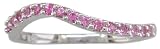 14KW Pink Sapphire Wave Stacking Band