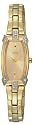 Seiko Women's Gold-Tone Baguette 8 Diamonds Champagne Dial Watch #SZZC62