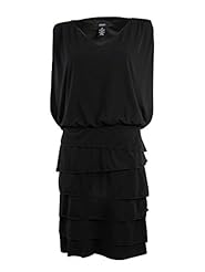 V-neck Jersey/Polyester/Spandex Tiered  Dress