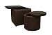 Global Distinctions Nailhead Ottoman Set, Chocolate Microsuede