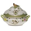 10 Tureen with Bird (4 quarts) - Herend Rothschild Bird Green