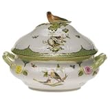 10 Tureen with Bird (4 quarts) - Herend Rothschild Bird Green