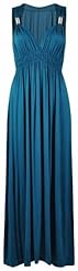 V-neck Empire   Waistline Sleeveless Gathered Viscose Maxi Dress 