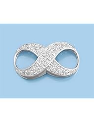 Sterling Silver & CZ Fine Infinity Design Pendant