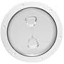 DECK PLATE 4" White, Clear Lid, Screw In