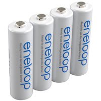 SANYO eneloop 4 Pack AA NiMH Pre-Charged Rechargeable Batteries