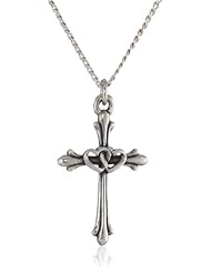 Cross 2 Hearts Pendant Necklace