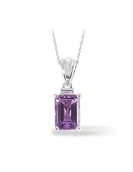 Sterling Silver, Amethyst and Diamond Pendant