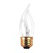 Bulbrite 40EFC/2 40-Watt Medium Base Incandescent Flame-Tip Chandelier Bulb, Clear