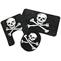3-pc Pirate Bathroom Bath Mat Skull & Crossbones Halloween Goth
