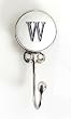 Monogram Ceramic Wall and Jewelry Hook - W Monogram Ceramic Wall and Jewelry Hook - W