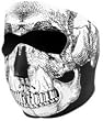 Zan Headgear Full Face Neoprene Mask Skull Face Black/White One Size Fits All OSFA