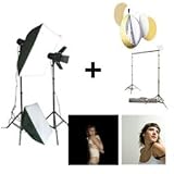 Studio Size Complete Kit with Powerful Flash Kit and Backdrop System