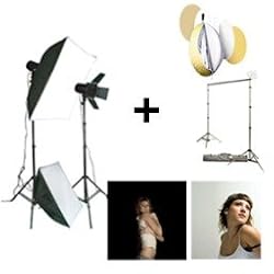 Studio Size Complete Kit with Powerful Flash Kit and Backdrop System