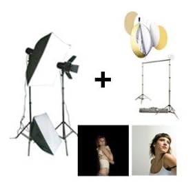 Studio Size Complete Kit with Powerful Flash Kit and Backdrop System