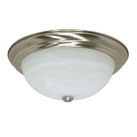 Nuvo Lighting 60 199 3-Light 15-Inch Flush Mount Light with Alabaster Glass, Brushed... by Nuvo