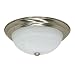 Nuvo 60/199 15-Inch Flush Dome with Alabaster glass, Brushed Nickel