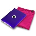 APPLE IPAD 3 PC EXECUTIVE ACCESSORY PACK - PURPLE TRANSPARENT BACK  COVER CASE, SCREEN PROTECTOR, PINK POUCH PART OF THE QUBITS ACCESSORIES  RANGE