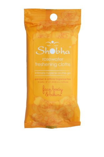 Shobha Rosewater Freshening Cloths-10 ct