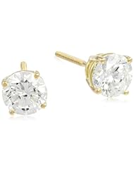 IGI Certified 18k Gold Round-Cut 4-Prong Diamond Studs (2 cttw, H-I Color, SI1-SI2 Clarity)