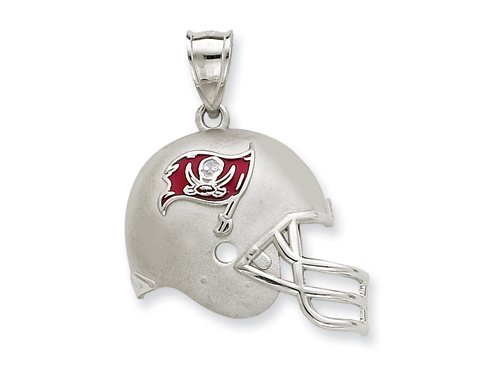 Sterling Silver Tampa Bay Buccaneers Enameled Helmet Charm