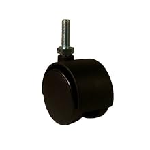 E.R. Wagner Stem Caster, Hooded Twin Swivel, Nylon Wheel, Plain Bearing, 90 lbs Capacity, 2-1/2" Wheel Dia, 2" Wheel Width, 2-3/4" Mount Height, 5/16" Stem Dia, 1" Stem Height
