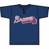 Majestic MLB Crewneck Replica Jersey (T-Shirt)-Atlanta Braves, Large