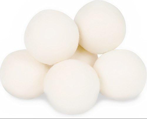 Agong 6 Pack 100% Organic Wool Dryer Balls, Natural Laundry Fabric Softener for Clothes ,Reusable Natural Fabric Softener.